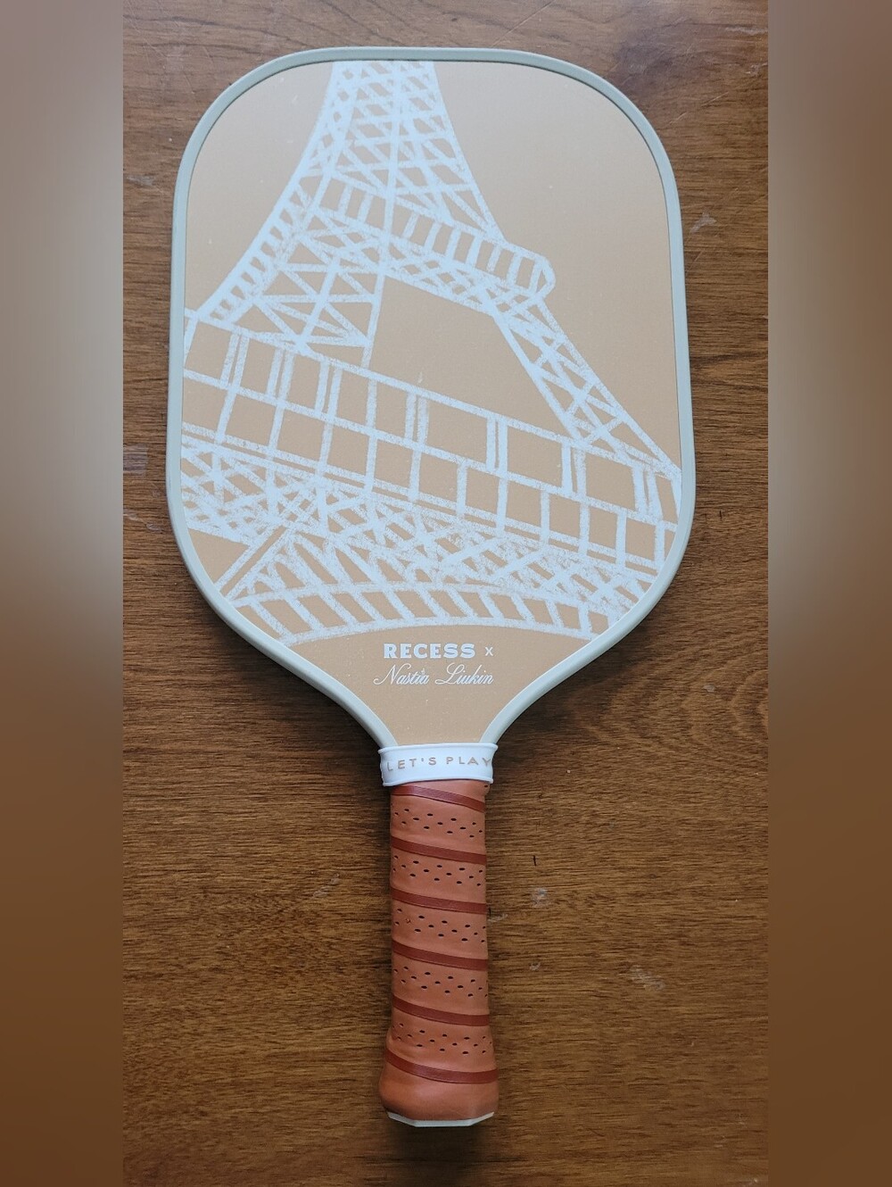 RECESS x Nastia Liukin Eiffel Tower Graphic Pickleball Paddle in Tan
